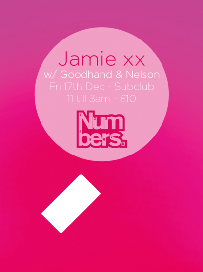 Fri 17th Dec: Jamie xx @ Numbers in Glasgow (Tickets Available Now)