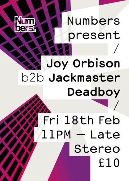 Fri 18 Feb 2011: Numbers present Joy Orbison b2b Jackmaster w/ Deadboy @ Stereo, Glasgow