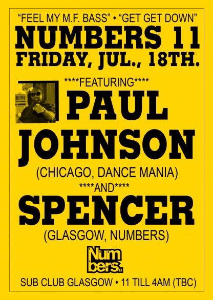 Numbers: Paul Johnson & Spencer @ Sub Club, Glasgow
