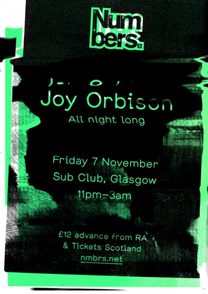 Numbers Joy Orbison Glasgow Sub Club 2014